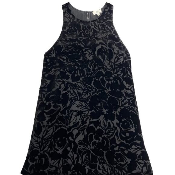 WILFRED Aritzia Trompette Velvet Silk Blend Floral A-Line Dress Sz Small - Picture 2 of 5